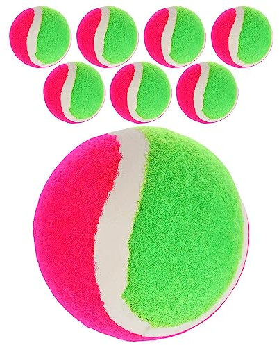 VILLCASE 8 Stücke Klettballspiel Ball Ersatzbälle Fangballspiel Klettspiel Wurfspiel Catch Ball Set Gartenspiele für Kinder Erwachsene Familie Outdoor Werfen Interaktives Spielzeug