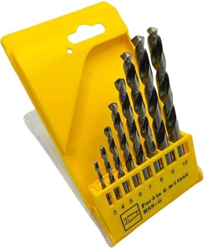 Nemura Coffret de 8 Forets à Métaux HSS-G - Lot de Mèches pour Perceuse - Embouts de Différentes Tailles - avec Boîte de Rangement - Outillage Résistant - Marque Française