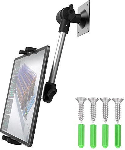 Cuxwill Support mural pour tablette iPad de 4 à 13, support mural universel en métal flexible pour iPad Pro 12.9 Air Mini, Samsung Tab, Kindle Fire HD, iPhone – pour cuisine, chambre, entrepôt