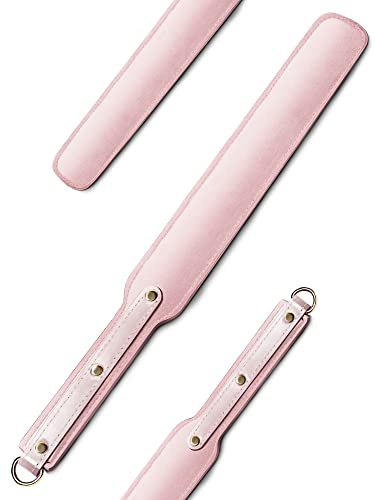 Ueemph 18 inch Riding Crop,Pink Leather Paddle,Super Durable Rug Paddles,Equestrian Crops（Pink）