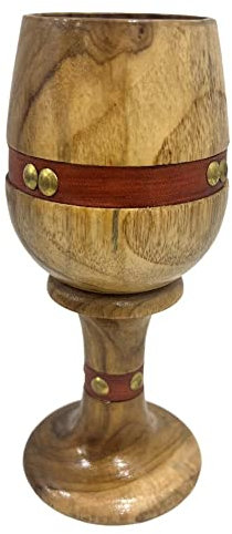 collectiblesBuy Cáliz de madera hecho a mano para beber agua potable vintage accesorios de cocina bebida champán whisky marrón hecho a mano copa de madera beber vino cerveza vaso vasos vasos