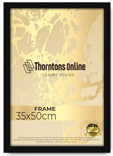 Throntons Large Poster Frame 35cm x 50cm Large Picture Frames Shatter-Resistant Perspex Portrait & Landscape Display Frames for Wall Decoration Photos Canvas Paintings Art Gallery (35 cm x 50 cm)