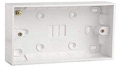 iSeventy9 25MM Double Surface Mounted Pattress Back Box 2 Gang Electrical Socket - White