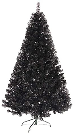 ZYMEN Schwarzer künstlicher Weihnachtsbaum, einfach zu montierender, nachhaltiger PVC-Weihnachtsbaum mit Metallbeinen für Zuhause, Outdoor, Holi-Weihnachtsbaum (schwarz, 150 cm) Commemoration Day
