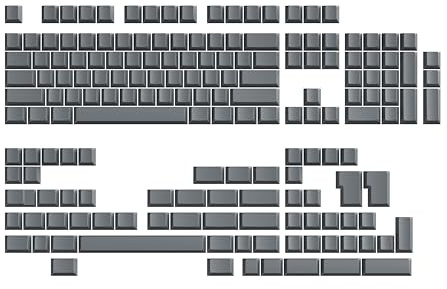 Ranked POM Blank Premium Keycap Set | 1.45 mm Thick POM | Cherry Profile for Custom Mechanical Keyboard (Ash Grey, 169 Keys)