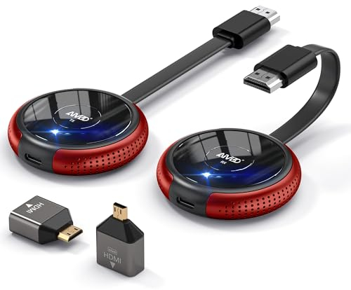 Wireless HDMI, DRYMOKINI HDMI Wireless Transmitter and Receiver 165FT HD Funk HDMI Funkübertragung, 5G HDMI Kabellos Übertragen für Streaming Medien von Laptop/Kamera/PS5 zu TV/Projektor/Monitor Q3R