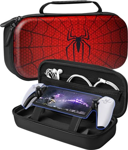 Gurgitat Travel Carrying Case for Playstation Portal Remote Player Carry Cases Protective Hard Shell Cool Spider Men Boys Gamer Game Console Accessories Protector Portable Storage Bag for PS Portal