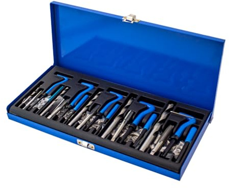 Bituxx Gewinde Reparatur Werkzeug Satz 131 tlg. (M5 M6 M8 M10 M12) Schneideisen Bohrer Gewindeschneider