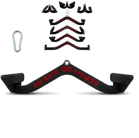 Infinite Fitness Max Grip Home Gym Lat Pull Down Bar Cable Machine Attachments, Back, Biceps, Triceps, Strength Training Handle