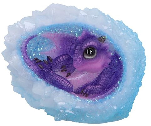Nemesis Now Geodennest (lila) 12 cm, Harz, blau, Drachenfigur, Blauer Drachen-Ornament, Sammlerstück, Drachen-Geschenkartikel, gegossen aus feinstem Harz, fachmännisch handbemalt, U6707A24