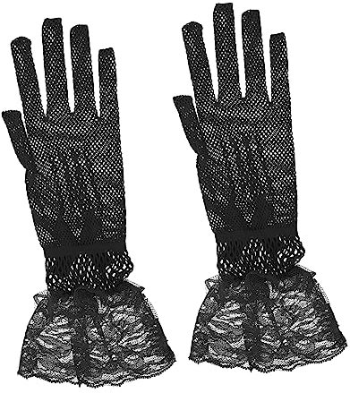 GALPADA 1 Paar Braut Mesh-handschuhe Weiße Anzughandschuhe Schicke Handschuhe Hochzeit Braut Handschuh Dekor Arm Warmers Blumendekor Bezaubernder Hochzeitshandschuh Spitze Kleid Requisiten