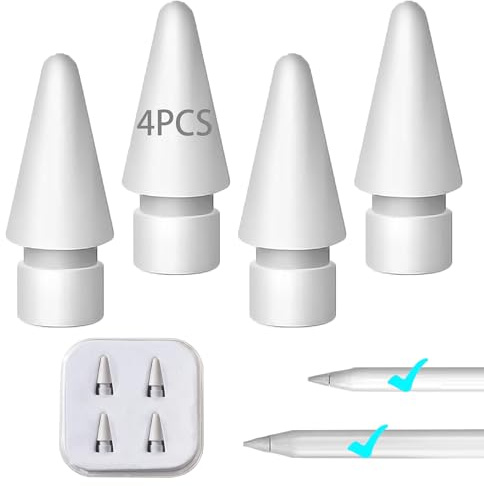 Ersatzspitzen Für Apple Pencil Spitze, Langlebig Apple Pencil 1./2. Generation Spitze Mit Aufbewahrungsbox - 4er Ersatzspitzen Für Apple Pencil Spitzen, Glatt Ersatzspitzen Für Apple Pencil Tips
