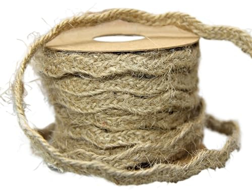 5 m natürliche Vintage-Jutekordel zum Verpacken von Geschenken, Schleifen, Basteln, Jute-Schnur, Sackleinen, Party, Hochzeit, Dekoration, Zubehör (Farbe: 5M-08)