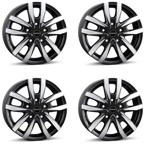 4x Borbet Felgen CW5 6.0x16 ET68 5x118 black polished matt kompatibel mit Fiat Ducato