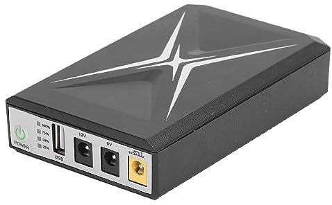 Mini UPS Batería de Respaldo Fuente de Alimentación Ininterrumpida 8800mAh para Enrutador WiFi, Módem, Cámara de Seguridad CCTV y Teléfono Inteligente, UPS Compacto 9V 12V DC 5V