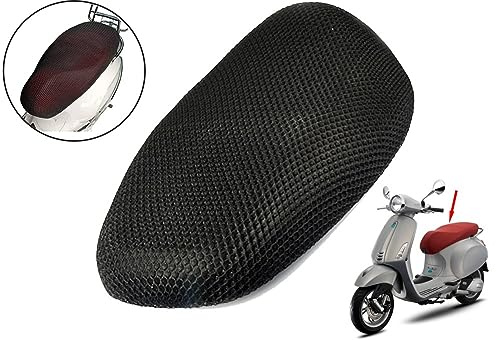 Funda Asiento Moto Fundas de Asiento de Malla para Motocicleta, ciclomotor, Scooter, para Vespa LX Lxv Sprint Primavera S 125 150ie GTS Gtv 250 300 Ie Lt 125