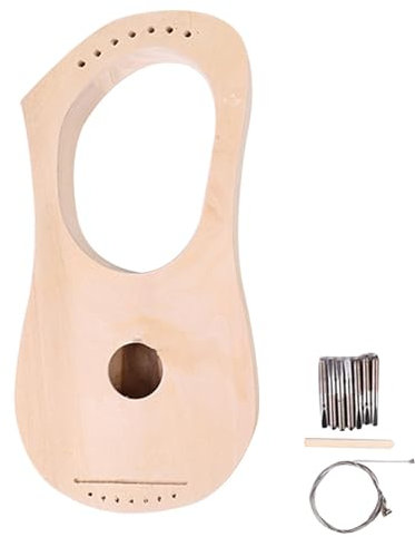 Harfe für Bastelarbeiten – Holzinstrumentset, Harfe zum Selbermachen | Zubehör zur Herstellung von Holzleiern, geeignet für Anfänger, tragbare Saiteninstrumente