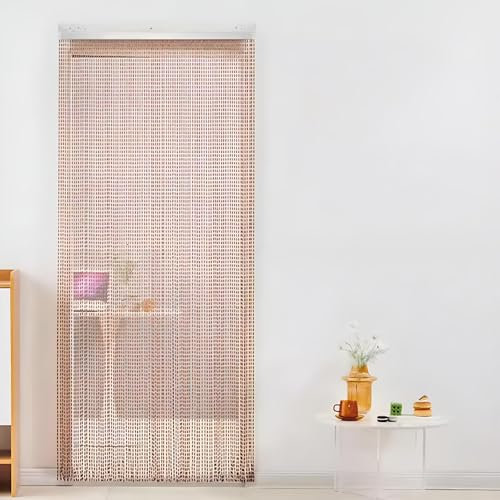 Eiauiuo Bead Curtain With Acrylic & Aluminum For Balcony Door, Anti-Insect Fly Screen, Eco-Friendly Decorative Room Divider Curtain For Window & Home, Luxurious Beaded Fly Repellent Curtain(80x200cm(W