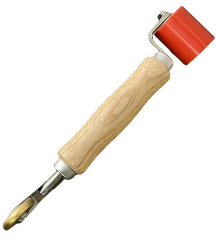 2 in 1 Welding Handheld Roller, Double Head Heat Resistant Seam Roller, 40MM Silicone Seam Roller and 6MM Interal Corner Brass Penny Roller for Roofing PVC/TPO/EPDM Welding Home Decorating