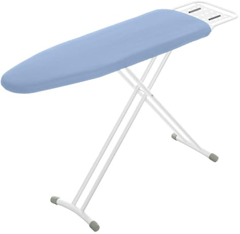 RAINHOL Ironing Board, 43x13 Full Size Iron Board with Iron Rest, Heavy Duty Compact Ironing Board with Thick Cover and Pad, Height Adjustable Sturdy Iron Stand, Blue