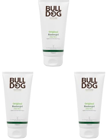 BULLDOG - Nassrasur für Männer | Original Rasiercreme | Für eine glatte & gründliche Rasur | 175ml (Packung mit 3)