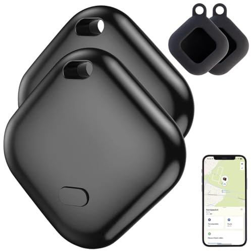 Callstel Peilsender: 2er-Set Gegenstandsfinder, AirTag-Zertifiziert, Wo ist?-App, IPX4 Case (Mini Schlüsselfinder, Finder-Tracker, Schlüssel Gegenstandfinder)