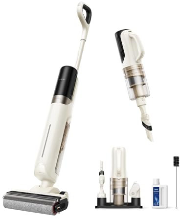 Mova K30 Mix Aspirapolvere Lavapavimenti Senza Fili, All-in-One Multisuperficie, Aspirazione da 18000Pa, Design Piatto a 180°, Pulizia dei Bordi su Due Lati, Asciugatura ad Aria Calda