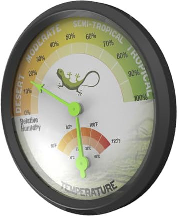 TOBBOMEY Thermomètre Hygromètre Analogique Pour Terrarium De Reptiles Détecteur Humidité Et Température Mesure Mécanique Sans Batterie Précision Et Sécurité Pour Aquariums Et