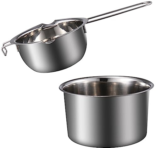 ZUNOXAZ Double Boiler Pot Stainless Steel 600ml Chocolate Melting Pot Comfortable to Hold for Kitchen Use