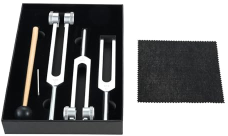 DRELD Stimmgabel Set - 128 Hz, 256 Hz, 512 Hz, Körpergewichtete medizinische Stimmgabeln zur Chakra-Heilung, Stimmgabeln Perfekt für Heilung, Klangtherapie