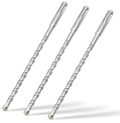 Set 3 Broca para hormigón SDS Plus 8x200mm,4 cortes de metal duro y doble hélice,para piedra natural,hormigón