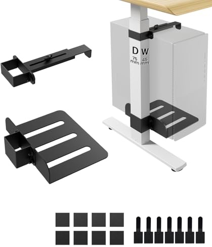 PC Halterung Unter Schreibtisch Ohne Bohren für Vierkant Tischbein 75×45mm