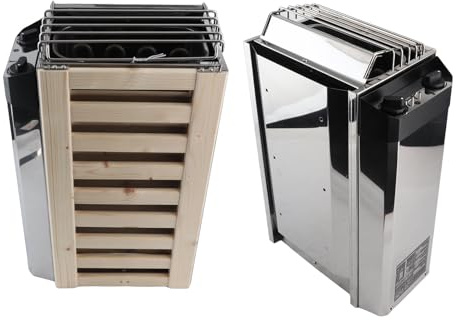 KIMISS Fornello per Sauna in Acciaio Inossidabile da 3,6KW con Controllo Interno - Stufa Elettrica Premium per Sauna a 230V - Soluzione di Riscaldamento Compatta Ed Efficiente