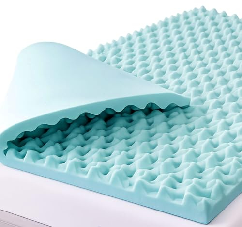 DMI Foam Mattress Topper, Egg Crate Foam Pad, Mattress Pad and Bed Topper for Support, Air Circulation, Pressure Relief and Weight Distribution, Full Size Mattress, 50 x 72 x 2, Blue