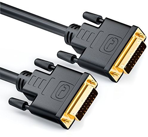 deleyCON 1,5m DVI zu DVI Kabel 24+1 - DVI-D Dual Link - HDTV 1080p Full-HD 3D Ready - Adapterkabel Monitorkabel mit Ferritkern - Schwarz