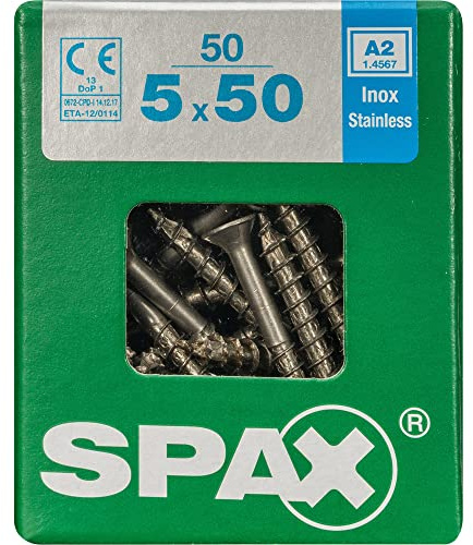 SPAX Frankreich – Schrauben Univ tftx A2 5 x 50 BTE 50