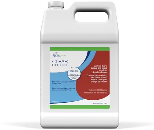 Aquascape CLEAR Water Treatment for Koi and Fish Ponds, Blend of Clarifiers to Clear Cloudy or Discolored Water and Reduce Debris, 1 gallon / 3.78 L | 96068