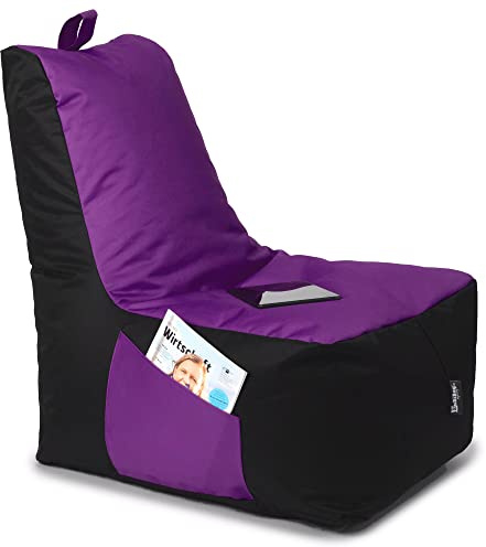 BuBiBag Sitzsack für Kinder und Erwachsene, Gaming Sitzsäcke mit Füllung für das Kinderzimmer, Zockersessel für groß und klein | XXL ChillBag, Lila
