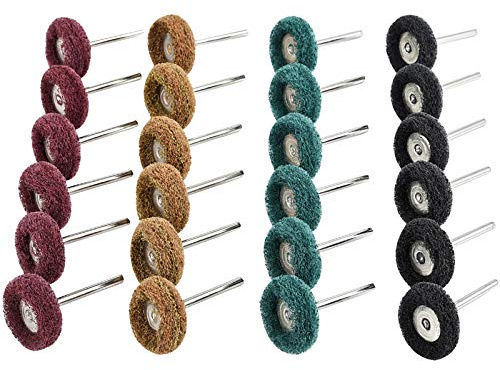 Jalan 40 Stk 25 mm Schleifmittel Polierscheiben, Polierzubehör für Dremel Rotations werkzeuge Körnung 80/150/240/300 Für Dremel Rotary Werkzeuge