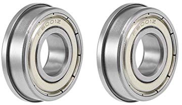 sourcing map F6001ZZ Flange Ball Bearing 12x28x8mm Shielded Chrome Bearings 2pcs