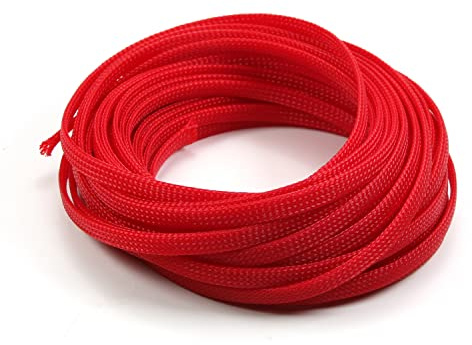 Othmro 1pc Cable Management Sleeve, Braided Cable Tidy Red, 10m Cable Organizers Cable Protector Wire Tidy for TV/PC USB Cable, Width 6mm