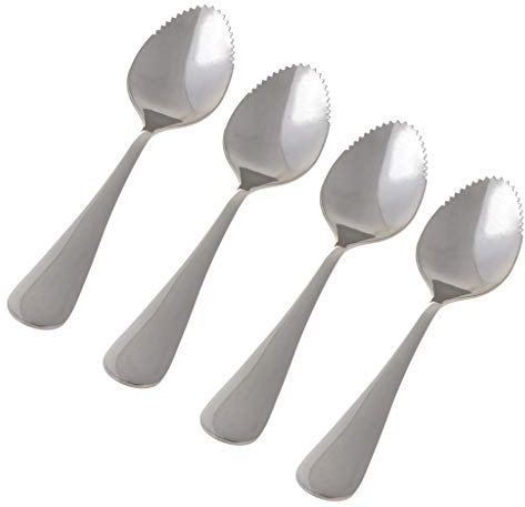 GUMEI 4 pièces cuillères à Pamplemousse en Acier Inoxydable à Bord dentelé Pamplemousse aux Fruits