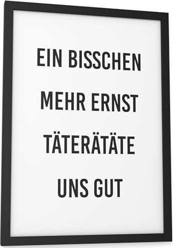 Papierschmiede® Bilder Home Kunstdruck mit Rahmen in A4 (21x30 cm) Spruch Zuhause Bild Wanddeko in schwarz weiß, Sprüche für Wohnzimmer Büro Küche, Täterätäte