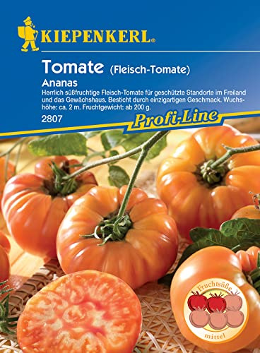 Kiepenkerl 2807 Fleisch-Tomate Ananas, bis zu 200 gr. schwere Früchte, für den geschützten Anbau im Freiland geeignet