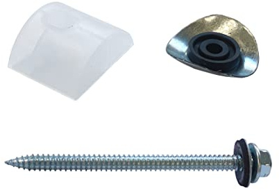 Ironlux - Kit Fijar Planchas de Policarbonato Mini Onda - 10 uds - Tornillo Roscado Hexagonal 90 mm - Arandela Metálica con Goma - Soportes de Polipropileno