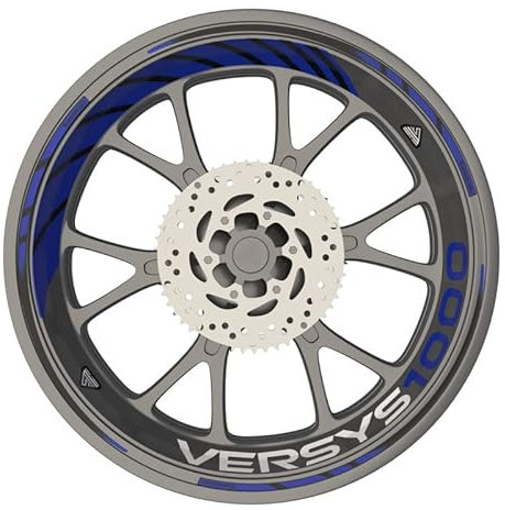 Felgenband für Motorrad Kawasaki Versys 1000 Premium Qualität (Aufkleber für 2 Räder) (blau)