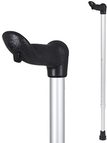 Days Ergonomic Fischer Handled Walking Stick - Right Hand | Walking Aid | Lightweight | Height Adjustable | Reduces Pressure and Strain | Non-Slip Ferrule