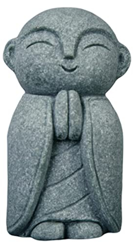 livelyfish Mini statue de moine japonais - Figurine de Bouddha Feng Shui - Statues de moine priant - Sculptures en grès pour aquarium - Décoration d'intérieur - 10