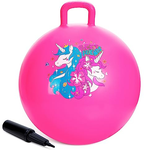 U&C Planet 45CM Pallone da Salto per Bambini 3-8 Anni Supporta Fino a 100 kg Design Antiscivolo con Pompa Palla da Salto in PVC per Interni ed Esterni