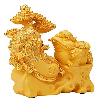 Feng Shui-Ornamente, goldene Kröte, Glücksornamente, Feng Shui-Geldbaum-Ornamente, Heimgeld-Frosch-Handwerksornamente, ziehen Reichtum und Glück an, Feng Shui-Statue